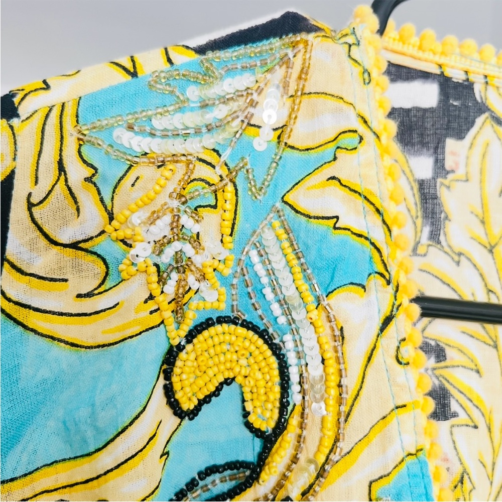 Antica Sartoria by Giacomo Cinque Top O/S Beaded Sequin Vacay Leopard Print - Picture 6 of 10